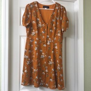 Blue Rain Floral Dress Size Large with Laced Back